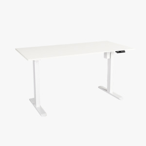 Edge Electric Standing Desk, 1.4M, White/White Leg