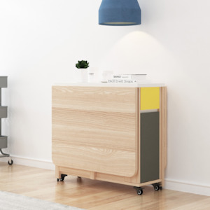 Lecce Foldable Dining Table, 1.4M, Oak and White