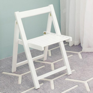 Dining Chairs: Lecce Foldable Dining Chair, White, Set of 2