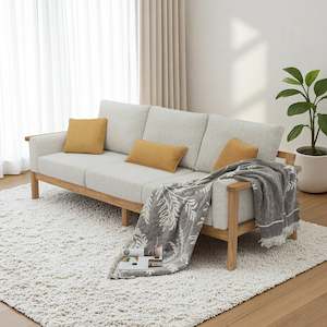 Products: Remini 3 Seater Solidwood Sofa, Grey