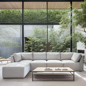 Sofas: Recco Sectional Sofa, Light Grey