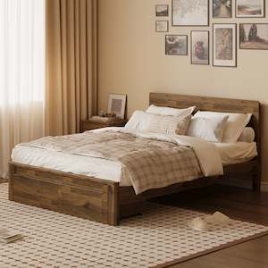 Corsi Bedframe with underneath drawer, King, Elm