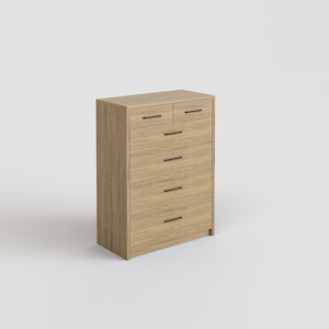 Platsa 6 Drawer Tallboy, Grey Oak