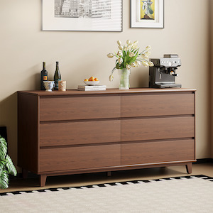Chest Of Drawers: Arezzo 6 Drawers Chest, Claro Walnut