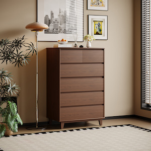 Chest Of Drawers: Arezzo 4 over 2 Tallboy, Claro Walnut