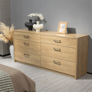 Platsa 6 drawer chest, Grey Oak