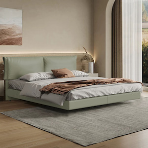 Sasso Upholstered Bed Frame, Grey, Queen