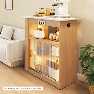 ex-Cecina Bar table, White & Oak