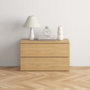 Clearance: Enna 2-Drawer Side Table, Oak - Online Only