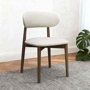 Dining Chairs: Cento Dining Chair, Walnut & Beige, Set of 2