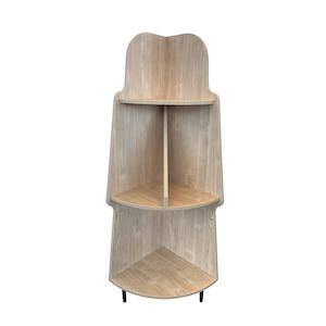 Bookcases: Teano Corner Display shelving, Oak - Online Only