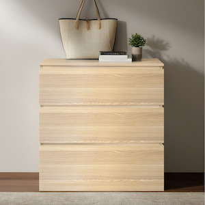 Bedroom Furniture: Siena-A 3 Drawers Tallboy, Oak - Sunlite Living