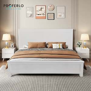Bedroom Furniture: Tropea Bed frame, Super King, White - Sunlite Living