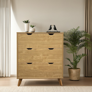 Bedroom Furniture: Prato 3-drawer Lowboy, Oak