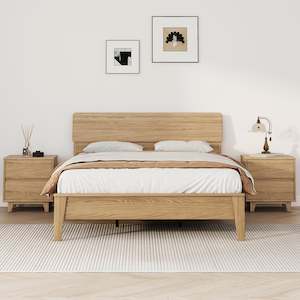 Arezzo-C Solidwood Bedframe, Queen, Wood
