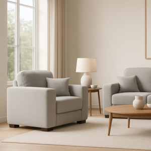 Sale Items: Osani Fabric Sofa, Single seater, Light Grey