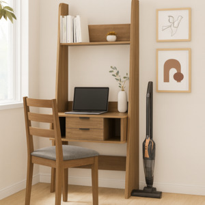 Polia 2 Drawer Office Desk with Shelf