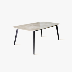 Dining Tables: Italian Dining table, 1.8M, Light Grey & Black