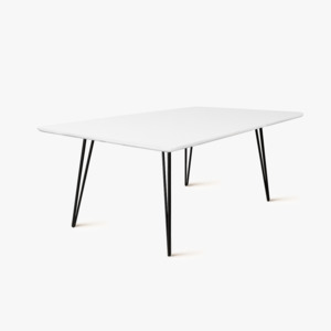 Clearance: Blera Dining Table, 1.5M, White/Black