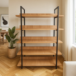 Bookcases: Assolo Shelving Unit, Golden Walnut, 1M