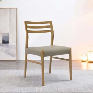 Dining Chairs: Lodi Dining Chair, Wood/Grey, Set of 2