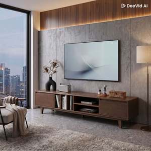 Arezzo TV Stand, 2M, Claro Walnut