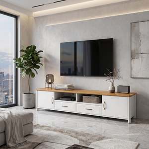 Tv Stands: Stoven TV Stand, 2.4M, White & Wood
