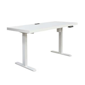 Office Desks: Asti Electric Standing Desk, White, 1.4M, With Charger