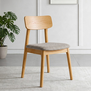 Lazio Dining Chair, Wood & Khaki Brown, Set of 2