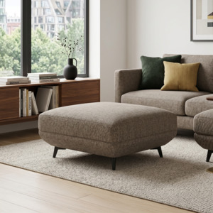 Novara Sectional Sofa, Brown, Ottoman