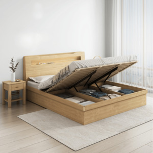 Doria Storage Bedframe, Double, Oak