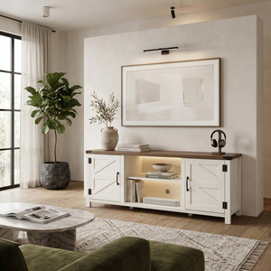 Tv Stands: Fondi TV Stand, 1.5M, Golden Walnut & White