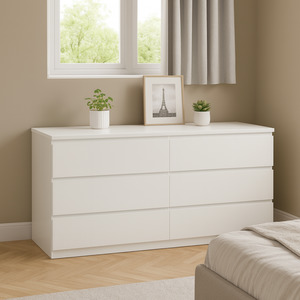Turin Series: Sotta 6 Drawers Chest, White
