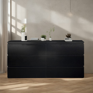 Siena 6 drawers Chest, Black - Sunlite Living