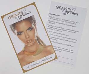 Gravity Lashes: GRAVITY LASH CARE CARD
