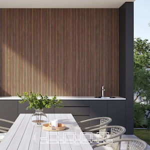 Slat Exterior WPC Panelling - Teak