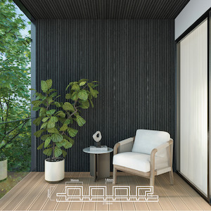 Frontpage: Slat Exterior WPC Panelling - Black Oak