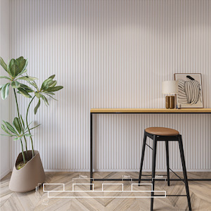 Slat Interior Acoustic Panelling - Glacier White