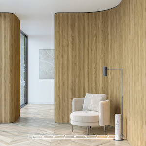 All: Linear FlexFold - V Slat - White Oak