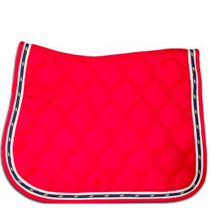 Colorful Dressage Saddle Pads: Diamond Quilted All Purpose Pad - Red