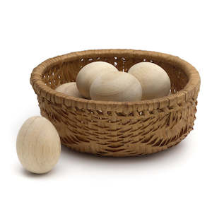 Products: WOODEN EGG SET + BASKETSet of 12 eggs