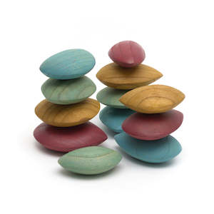 Sale: Earth Wood Pebbles  Set of 12