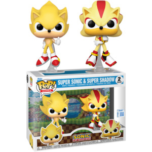 Sonic the Hedgehog - Super Sonic & Super Shadow US Exclusive Flocked Pop! Vinyl 2-Pack