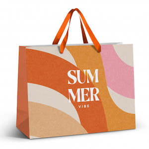 Gift Bags: Extra Large Ribbon Handle Paper Bag - Full Colour