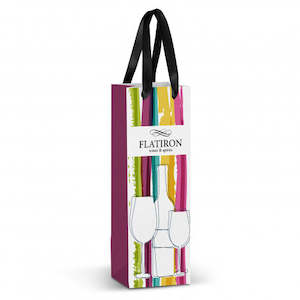 Gift Bags: Champagne Ribbon Handle Paper Bag - Full Colour