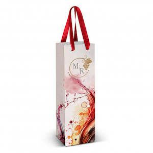 Gift Bags: Wine Ribbon Handle Paper Bag - Full Colour