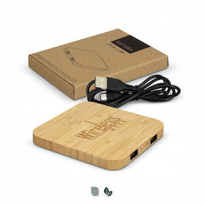 Usb Hubs: NATURA Bamboo Wireless Fast Charging Hub