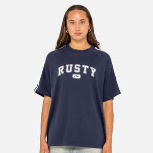 Rusty All saint Collegiate OS Tee - Navy Blue