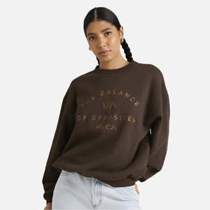 Rvca: RVCA Bold RVCA Vintage Crew - Chocolate