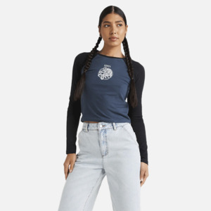 Rvca: RVCA Benji Raglan LS Tee - Petrol Blue